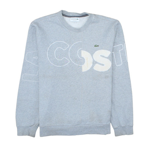 Lacoste Mens Grey Relaxed Fit Graphic Logo Sweatshirt L
