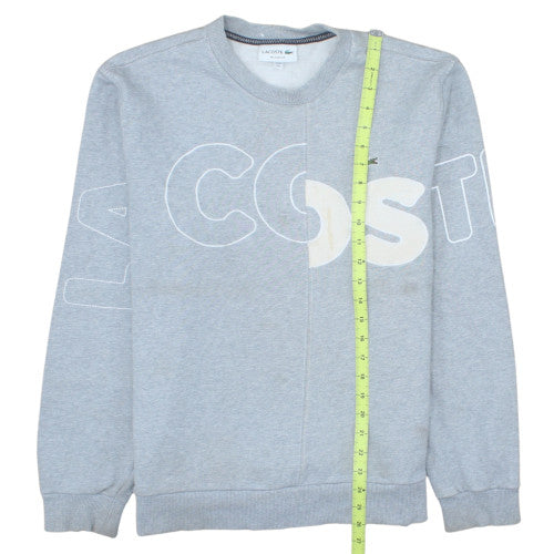 Lacoste Mens Grey Relaxed Fit Graphic Logo Sweatshirt L