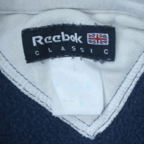 Reebok Mens Blue Crew Neck Pullover Sweatshirt L Classic Fleece