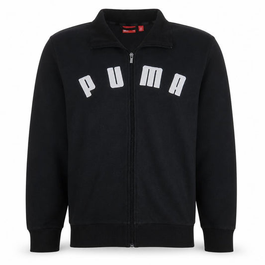 Front view of Puma Men's Black Full Zip Fleece Sweatshirt M Regular Fit