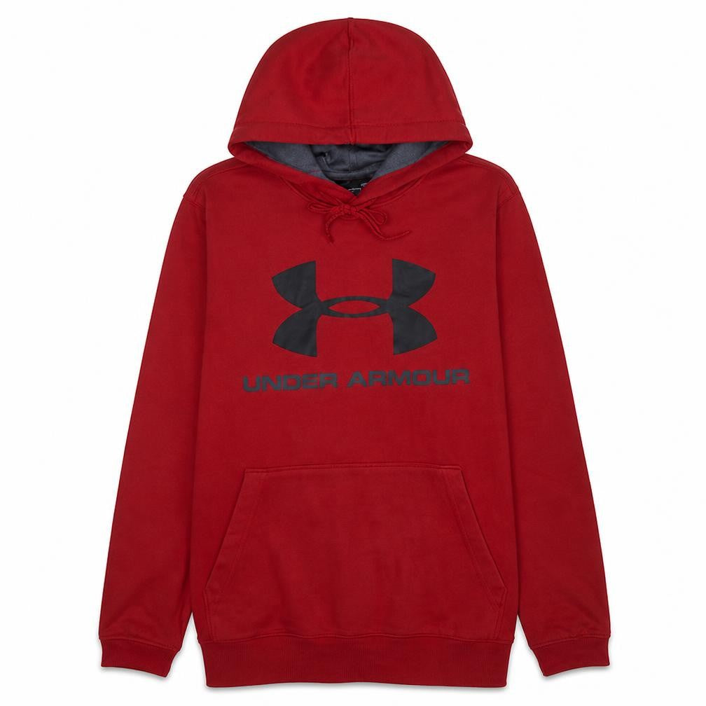 Front view of Under Armour Men’s Red Pullover Hoodie M Athletic Fit