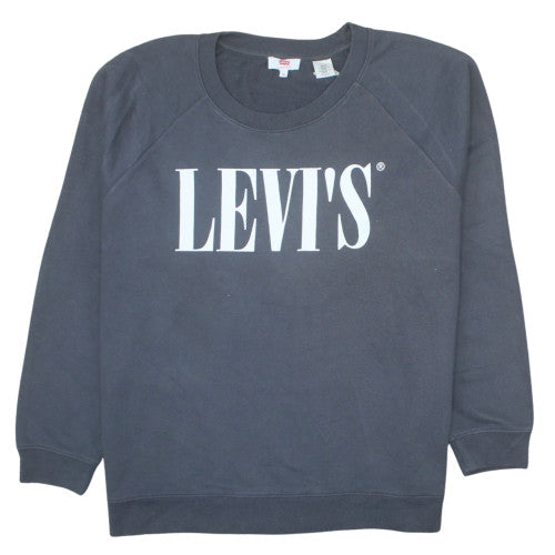 Levi's Women's Black XL Pullover Crew Neck Logo Sweatshirt
