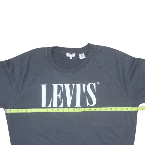 Levi's Women's Black XL Pullover Crew Neck Logo Sweatshirt