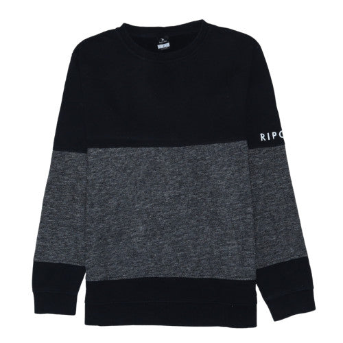 Rip Curl Men's Black & Grey Crew Neck Pullover Sweatshirt L