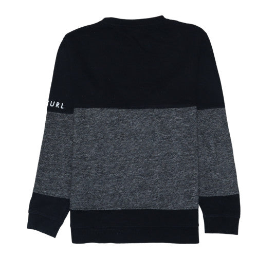 Rip Curl Men's Black & Grey Crew Neck Pullover Sweatshirt L