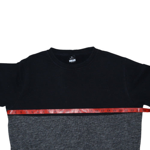 Rip Curl Men's Black & Grey Crew Neck Pullover Sweatshirt L