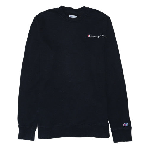 Champion Men's Black S Crew Neck Pullover Sweatshirt Small Logo