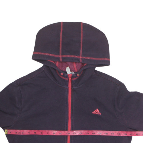Adidas Womens Navy Full Zip Hoodie L Long Sleeve Hooded Sweatshirt