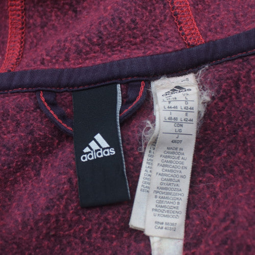 Adidas Womens Navy Full Zip Hoodie L Long Sleeve Hooded Sweatshirt