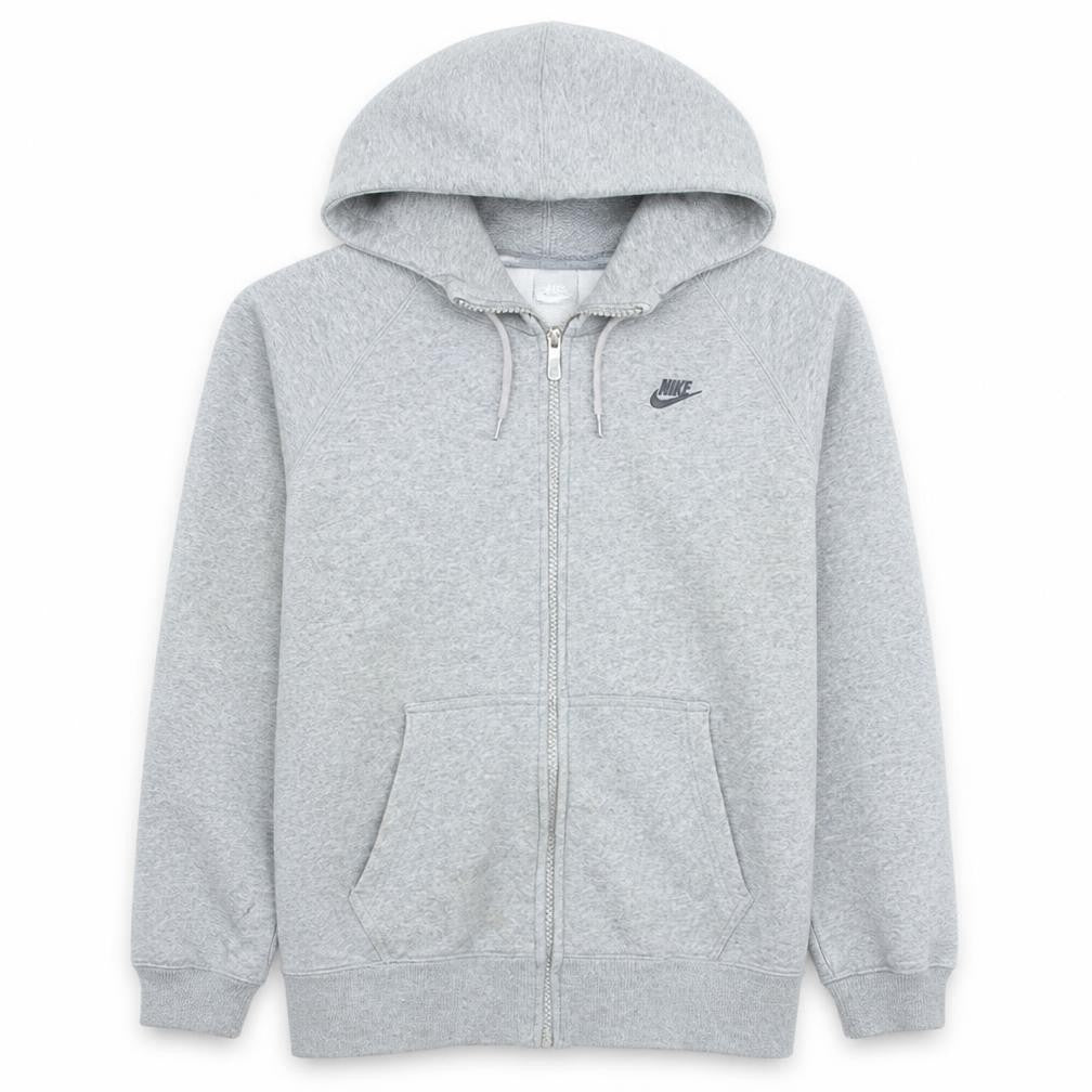Nike Mens Grey Full Zip Hoodie Medium Fleece Lined Sportswear