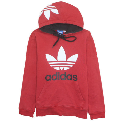Adidas Men's Red Pullover Hoodie Medium Graphic Logo Sportswear