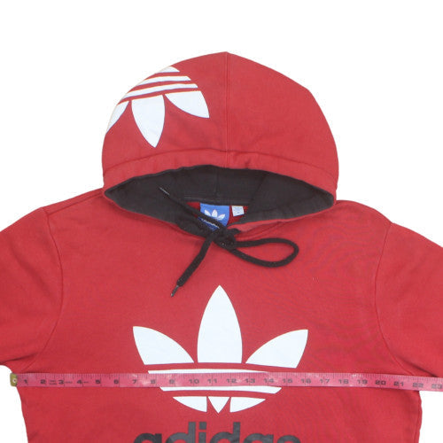 Adidas Men's Red Pullover Hoodie Medium Graphic Logo Sportswear