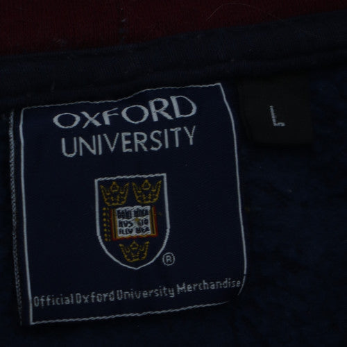 Oxford University Men's Blue Pullover Hoodie L Embroidered Logo