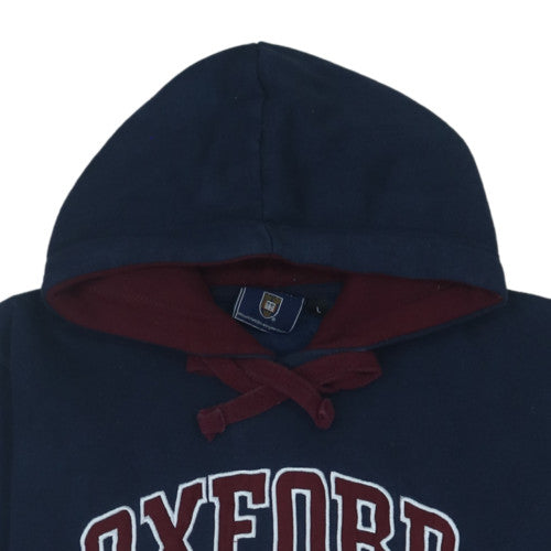 Oxford University Men's Blue Pullover Hoodie L Embroidered Logo