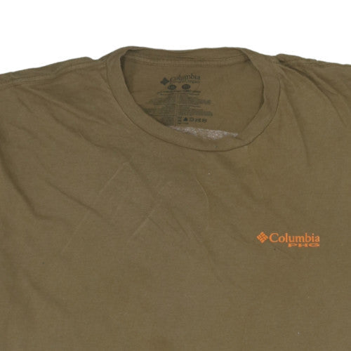 Columbia Men's Khaki Short Sleeve Crew Neck Cotton T-Shirt XXL