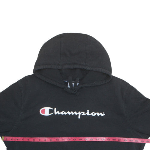 Champion Mens Black 2XL Pullover Hoodie with Logo Print