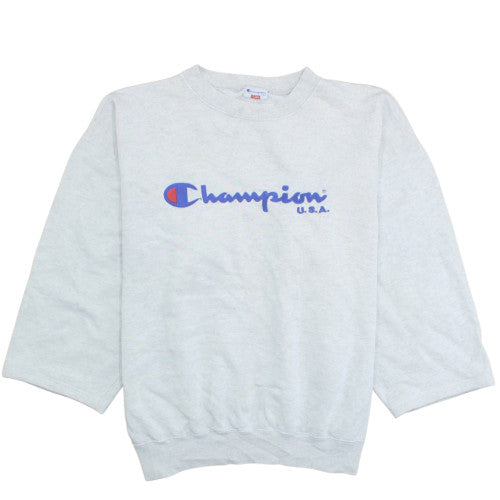 Champion Men's Grey XL Pullover Sweatshirt Crew Neck Logo Vintage Style
