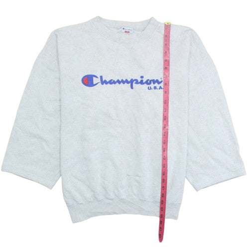 Champion Men's Grey XL Pullover Sweatshirt Crew Neck Logo Vintage Style