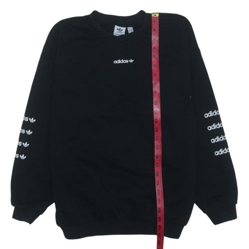 Adidas Womens Black Size 14 Crew Neck Logo Sweatshirt