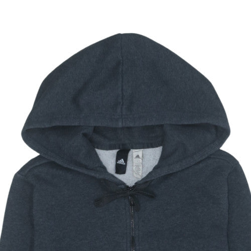 Adidas Womens Black Full Zip Hoodie Size L Hooded Sweatshirt