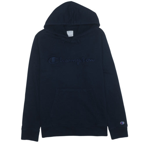 Champion Men’s Black Pullover Hoodie L Embroidered Logo Fleece