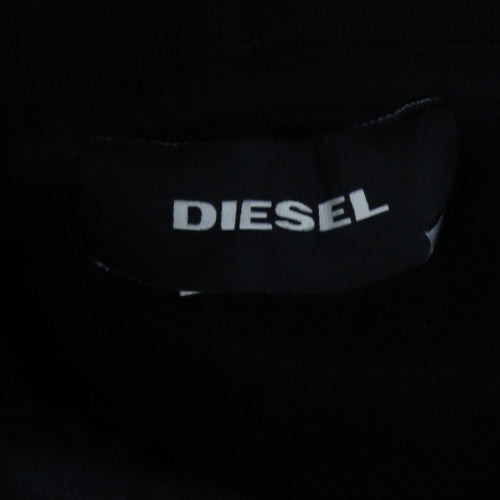 Diesel Mens Black XL Pullover Hoodie Graphic Print Cotton Sweatshirt