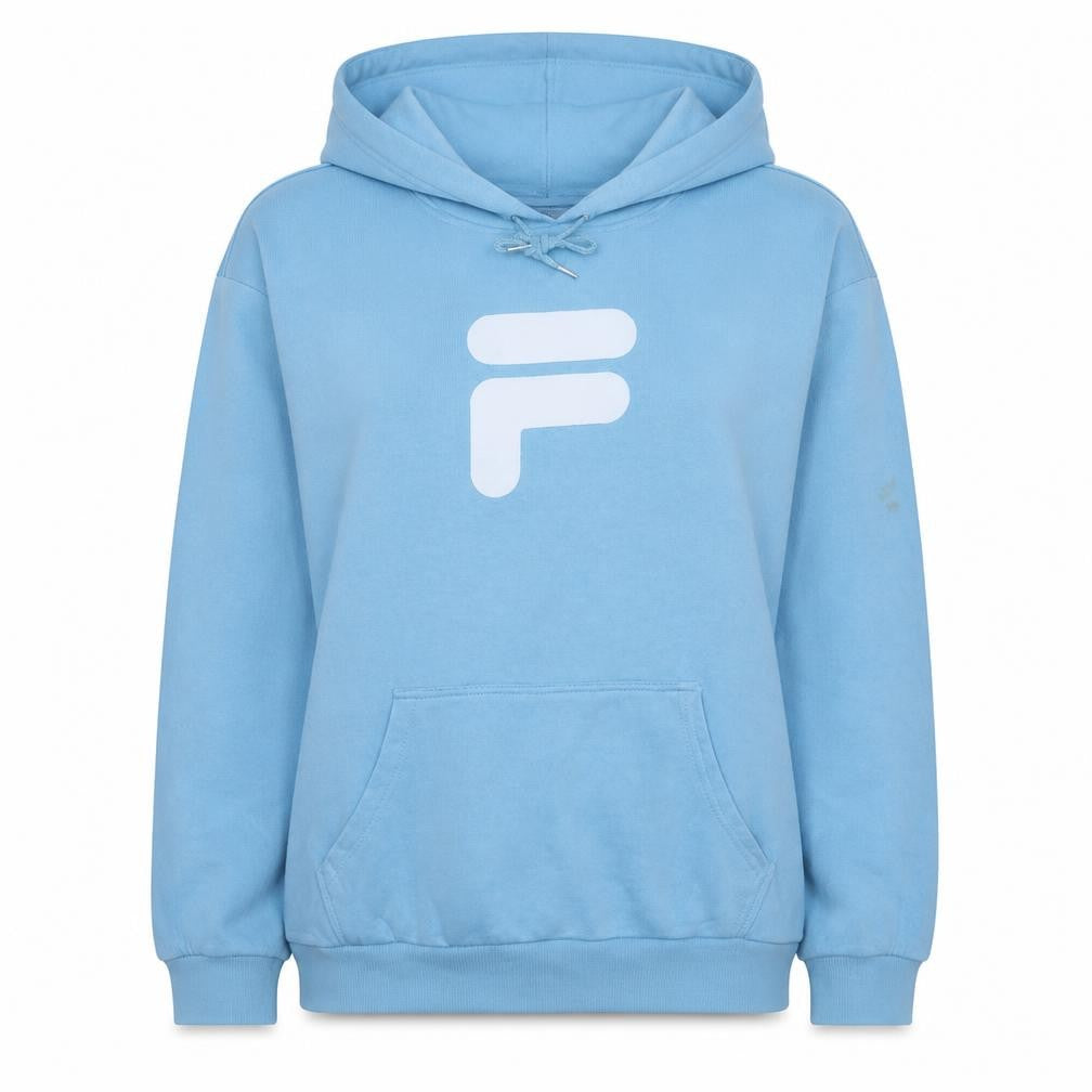 Front view of Fila Women's Blue 3XL Pullover Hoodie with Logo Front