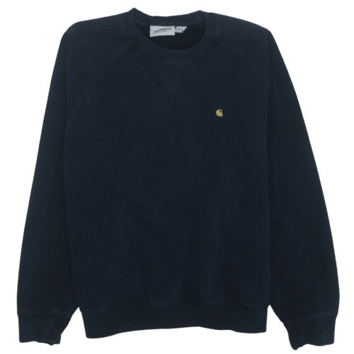 Carhartt Men's Black M Pullover Sweatshirt Crew Neck Logo Cotton Blend