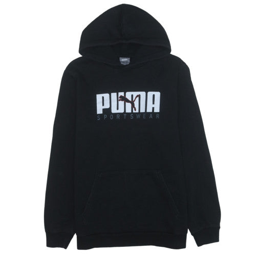 Puma Men's Black Medium Pullover Hoodie Sportswear Graphic Print