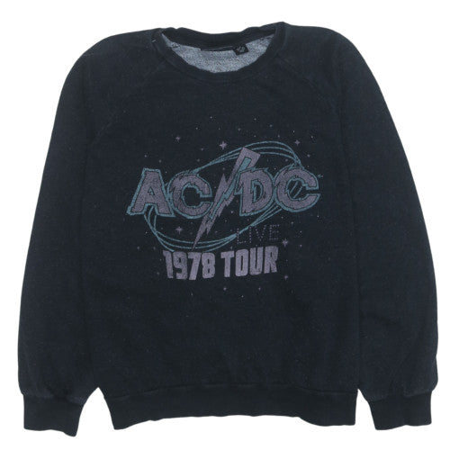 Primark Women Black AC/DC 1978 Tour Pullover Sweatshirt Size S