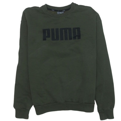 Puma Women's Green Crew Neck Pullover Sweatshirt UK 10