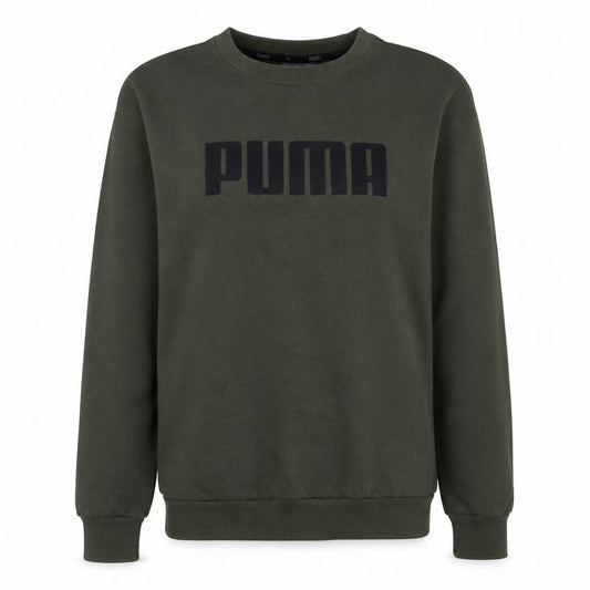 Front view of Puma Women's Green Crew Neck Pullover Sweatshirt UK 10