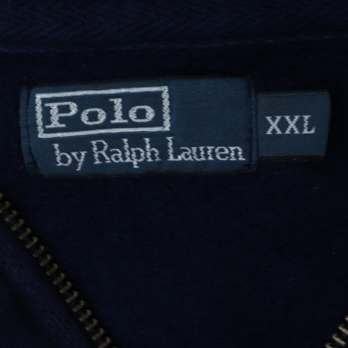 Polo Ralph Lauren Men's Navy Full Zip Hoodie XXL Classic Cotton Blend