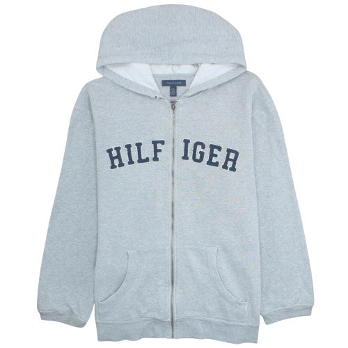 Tommy Hilfiger Mens Grey Full Zip Hoodie XXL Classic Logo