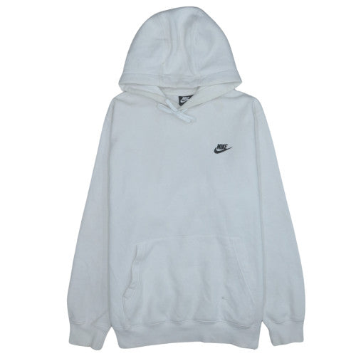 Nike Men's White Pullover Hoodie L Logo Fleece Sweatshirt