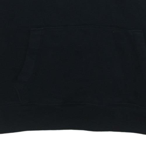 Hollister Men Black Small Pullover Hoodie Graphic Fleece