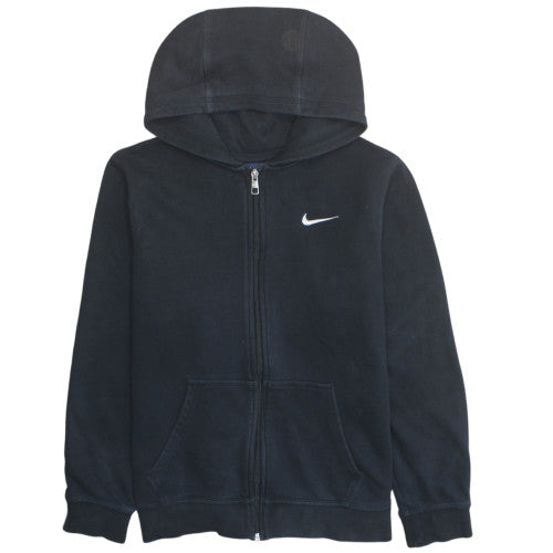 Nike Boys Black Slim Fit Full Zip Hoodie M Cotton Sportswear