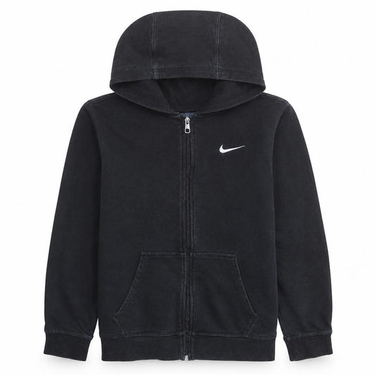 Nike Boys Black Slim Fit Full Zip Hoodie M Cotton Sportswear