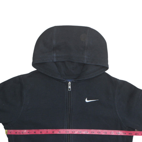 Nike Boys Black Slim Fit Full Zip Hoodie M Cotton Sportswear