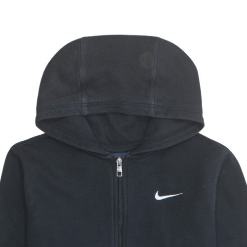 Nike Boys Black Slim Fit Full Zip Hoodie M Cotton Sportswear