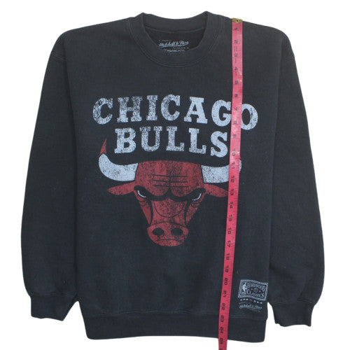 Mitchell & Ness Mens Black Chicago Bulls Pullover Sweatshirt S