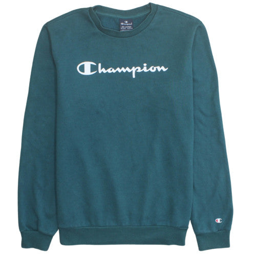 Champion Boys Green 2XL Crew Neck Pullover Sweatshirt Logo Print