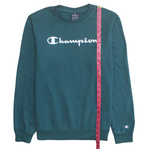 Champion Boys Green 2XL Crew Neck Pullover Sweatshirt Logo Print