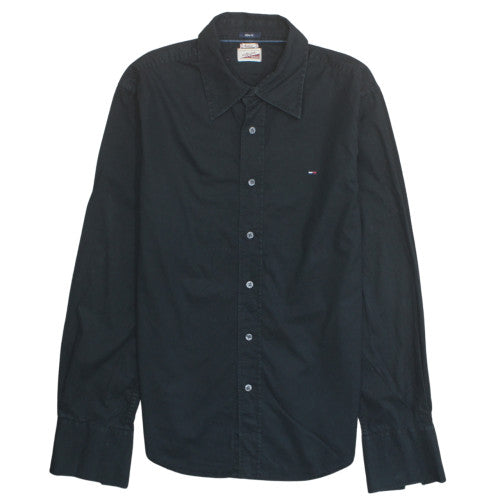 Hilfiger Denim Men's Black Slim Fit Long Sleeve Cotton Shirt M
