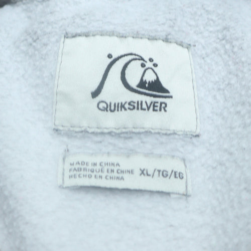 Quiksilver Men's Grey Tie Dye Pullover Hoodie XL Surf Graphic