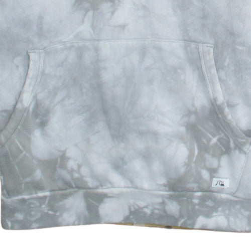 Quiksilver Men's Grey Tie Dye Pullover Hoodie XL Surf Graphic