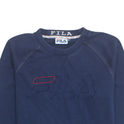 FILA Women's Navy Blue Logo Pullover Sweatshirt M