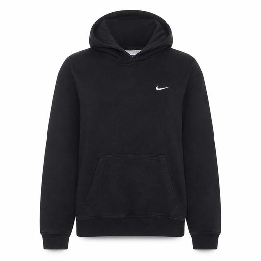 Front view of Nike Women Black L Pullover Hoodie Cotton Blend Fleece