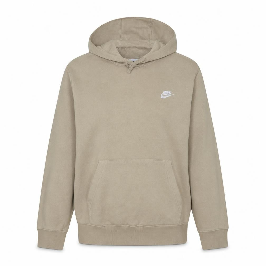 Front view of Nike Women Beige Pullover Hoodie Large Cotton Blend Casual