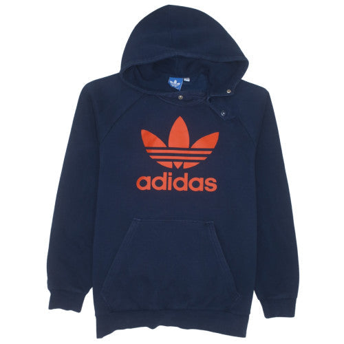 Adidas Men's Blue Pullover Hoodie L Logo Fleece Sweatshirt